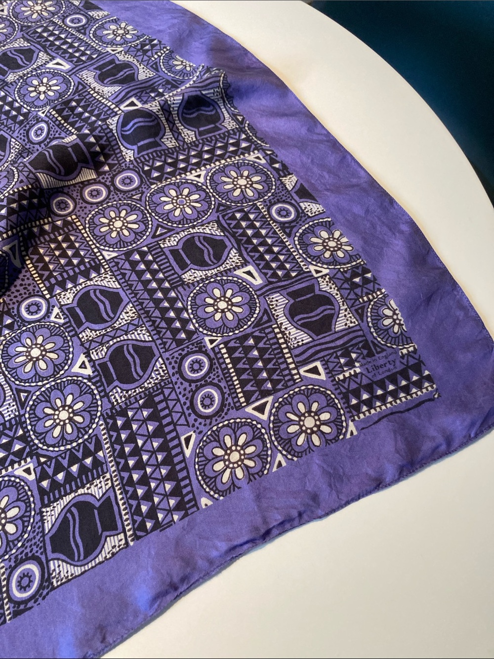 Liberty of London Purple Floral Geometric Decorative Scarf